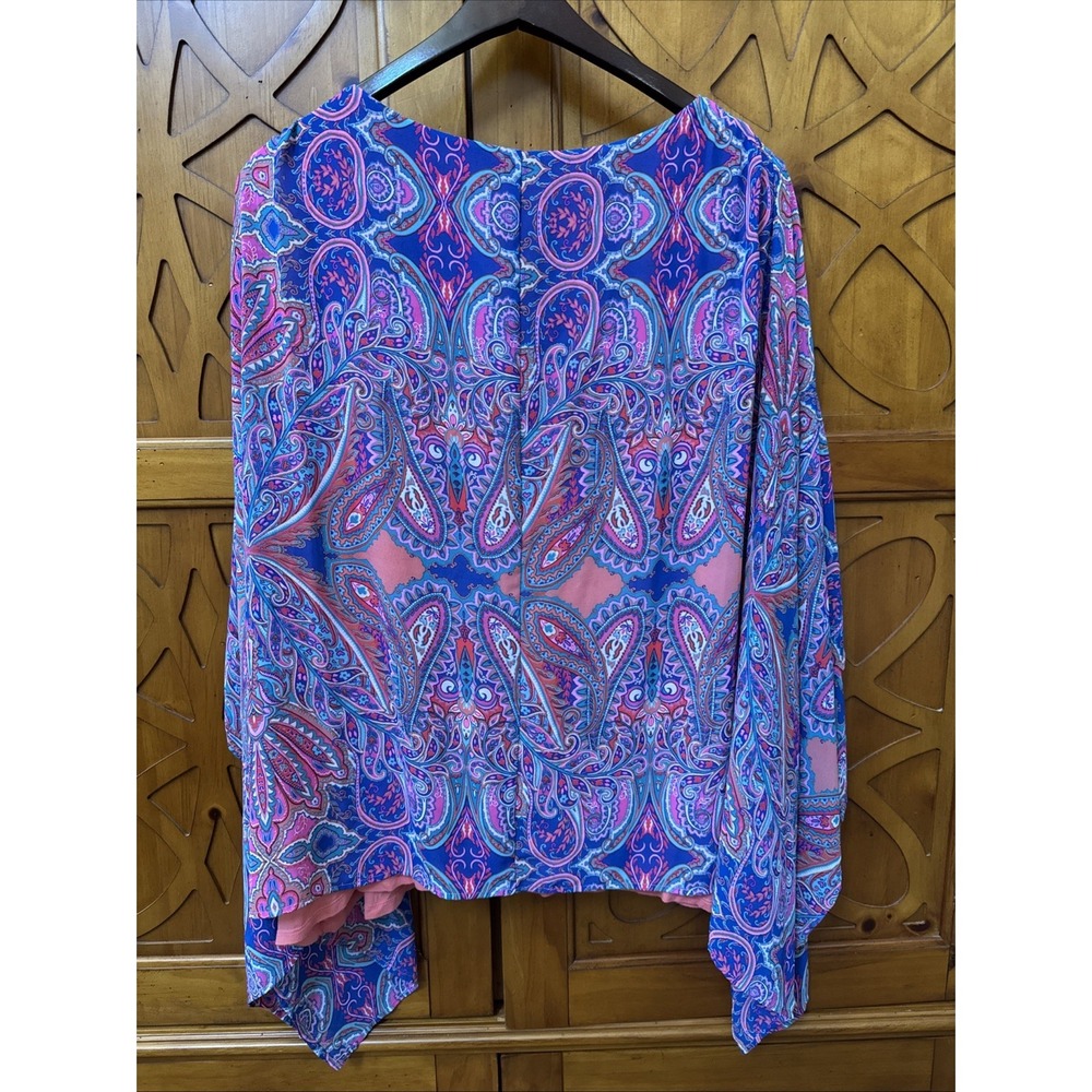 Boutique Brand SZ 4X ‎ Boho  Top Shirt Geo Print Handkerchief - Picture 8 of 10